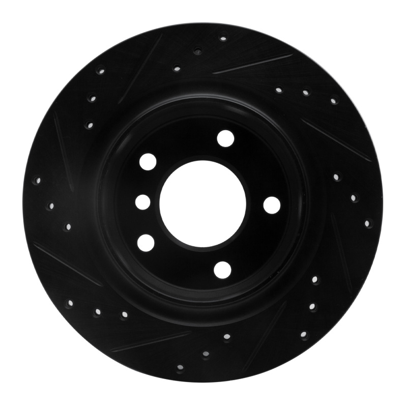 BMW 325I Brake Rotor (1) - Rear Right - R1 Concepts - Drilled & Slotted - Black - `99-`06